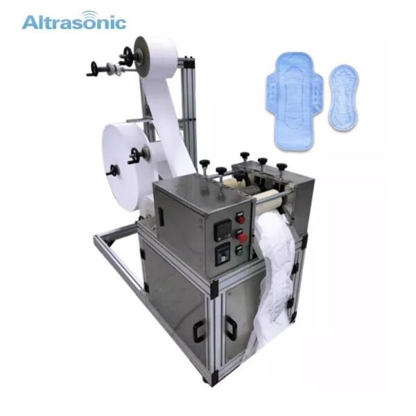 Biodegradable Women Sanitary Pad Making Pe Film Semi Automatic Ultrasonic Sanitary Napkins Making Machine For Women Pads