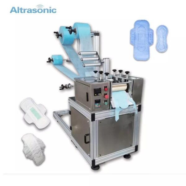 Biodegradable Women Sanitary Pad Making Pe Film Semi Automatic Ultrasonic Sanitary Napkins Making Machine For Women Pads